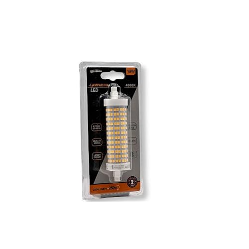 Gasiashop Srl Universo R7S-19W-001 Lampadina Led R7S 19W Tubolare 118Mm Smd 2500 Lumen 3000K 4000K-6500K (Bianco Naturale)