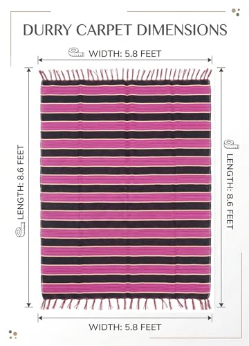 Image of BSB HOME Modern Striped Area Rug - Vibrant Multicolor Living Room Carpet, Soft Plush Floor Mat, Contemporary Home Decor Accent, Durable Non-Slip, 8.6 x 5.8 ft (262 x 177 cm) (Pink & Blank)