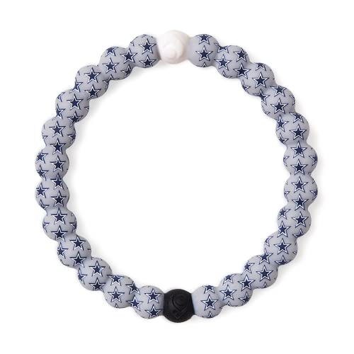 Lokai Silicone Beaded Bracelet for Men & Women NFL Football Collection - Dallas Cowboys Logo Extra Large - Silicone Jewelry Fashion Bracelet Slides-On for Comfortable Fit