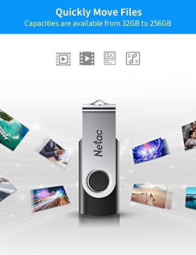 Netac 64GB USB Stick USB 3.2 Flash Drive, Up to 100MB/s, Thumb Drive for Data Storage, Pen Drive with Swivel Design, Memory Stick for External Storage Data/Computer/PC/Laptop/Sound - 4