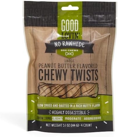 Good Lovin' Peanut Butter-Flavored Chewy Twists No-Rawhide Dog Chews, Count of 4