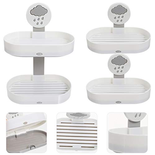 Yardwe 3Pcs Sabão Titular Ventosa Esponja Titular Saboneteira Wall Mounted Recipientes De Armazename