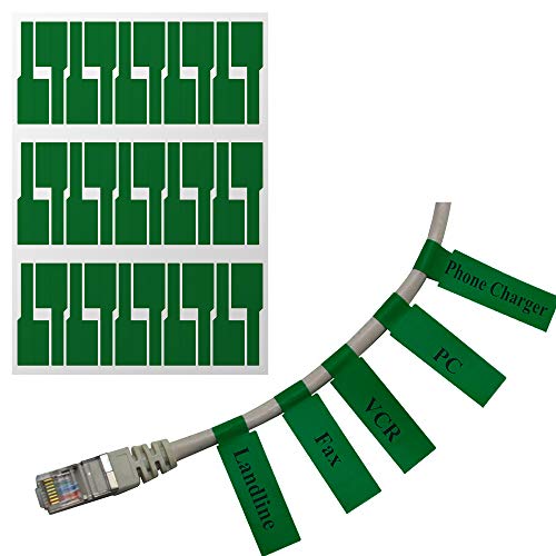 Mr-Label® Us Letter Sheet Self-Adhesive Cable Label - Waterproof | Tear Resistant - With Free Print Tool - For Laser Printer (20 Sheets (600 Labels), Green) #TOP14