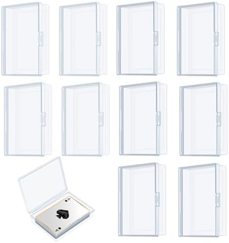 WACH AUF Lot De 18 Boîtes Cartes Plastique Transparentes – Rangement Cartes à Jouer, CB, Visite, 10,5x7,5x2,5 Cm