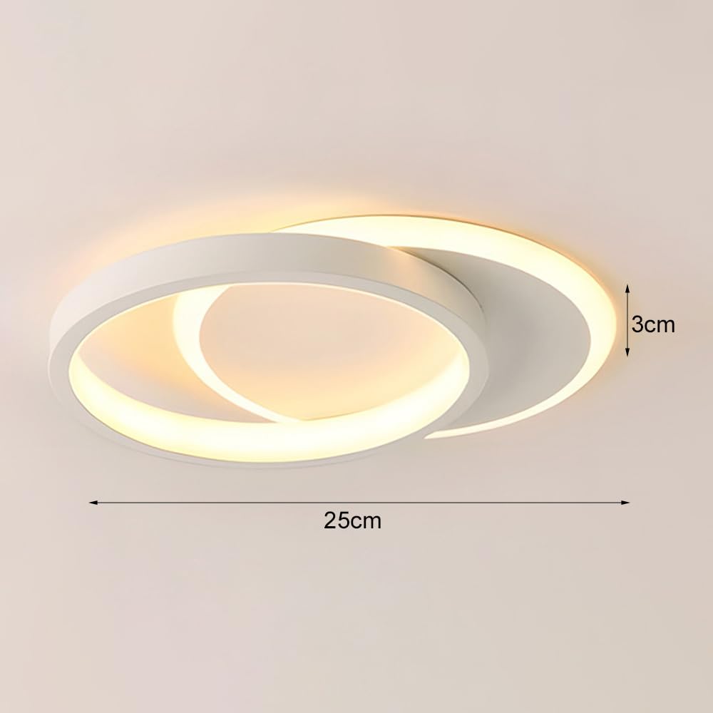 Akrylowa Sufitowa Led Kwadratowa, 23 W Okrągła Sufitowa Do Korytarza, 3 Tryby Kolorów, Lampy Sufitowe Do Sypialni I Ganku, Biała, Półpłaska Oprawa Sufitowa/Okrągły