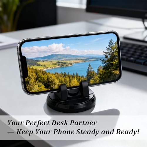 360° Rotatable Car Phone Mount with Three-Point Dashboard Support – Washable Adhesive Holder for Smartphones & GPS Devices