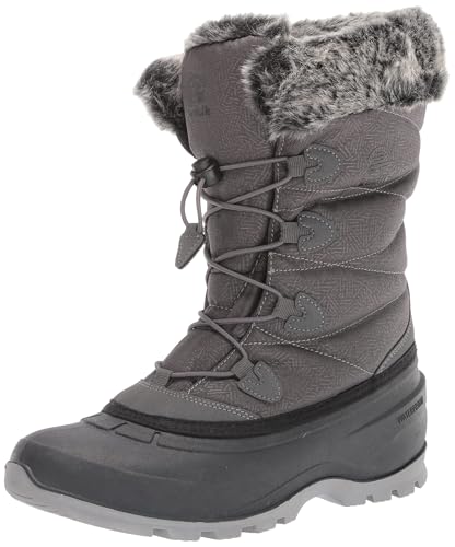 Kamik Momentum 3 Snow Boots for Women, Insulated + Thermal, HEAT-MX, Seam Sealed Waterproof, Charcoal - 9