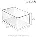 mDesign Plastic Stackable Toy Storage Bin Container Box with Hinge Lid for Organizing Living Room, Play Room, Bedroom, Nursery, Hold Blocks, Puzzles, Books, Lumiere Collection, Clear