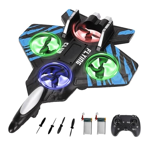 SUPAICAR Foam RC Plane for Kids Adults 8-12 12-16, Remote Control Airplane Toys for Boys Kids Beginners, RC Airplane Fighter Jet Helicopter Drones for Kids Adults Birthday Christmas