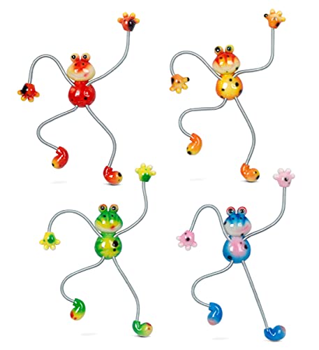 Cota Global Frog Refrigerator Springy Magnets Set Of 4 - Assorted Color Cute Reptile Animal Springy Magnets For Kitchen Fridge Door, Cool Rain Forest Home And Office Novelty Decor Accessory - 4 Pack #TOP20
