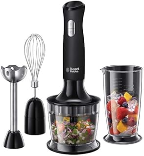 Russell Hobbs 24702 Desire 3 in 1 Hand Blender with Electric Whisk and Vegetable Chopper Attachments, Matte Black