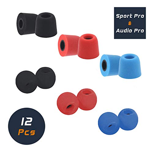 Foam Earphone Earbuds Tips, Sport Pro & Audio Pro Eartips Assorted Colors Variety
