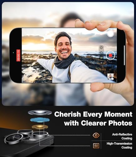 Image of Premium Camera Lens Protector Compatible For iPhone 13 Pro (Silver) Camera Lens Protector - 9H Tempered Glass, Military-Grade Anti-Scratch, Case-Friendly, Easy Install Frame
