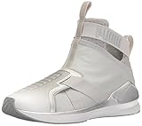 PUMA Women's Fierce Strap Metallic WN's Cross-Trainer Shoe, Silver White, 8 M US
