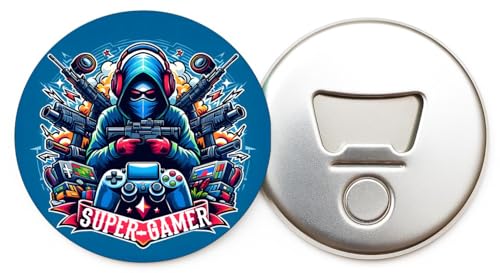 Générique - Décapsuleur aimanté réfrigérateur super gamer jeux vidéo console humour 58mm handmade cadeau ouvre bouteille