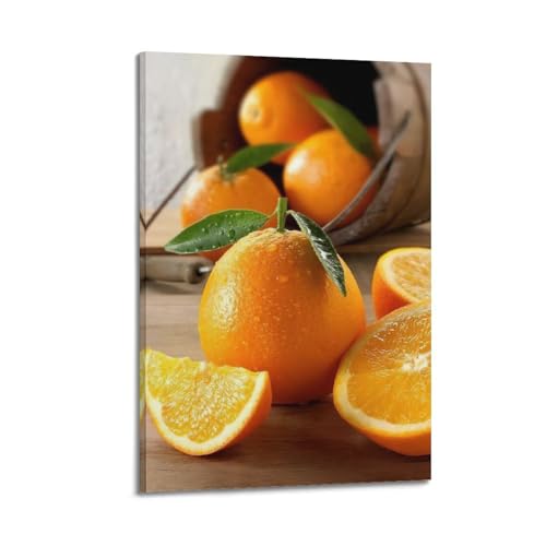 Poster de fruits frais orange : une image d'art moderne pleine d'énergie positive