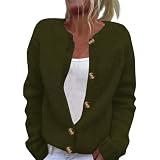 Générique Cadeau Noel Casual Vente En Ligne Black Friday 2024 Date Gilet Femme Chic Cardigan Femme Printemps Automne Mes Commandes Pull Coton Femme Classique Pas Cher Vert Armée XXL