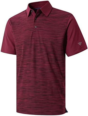 M MAELREG Mens Polo Shirts Short Sleeve Performance Moisture Wicking Quick Dry Casual Golf Polo Shirts for Men Burgundy Heather