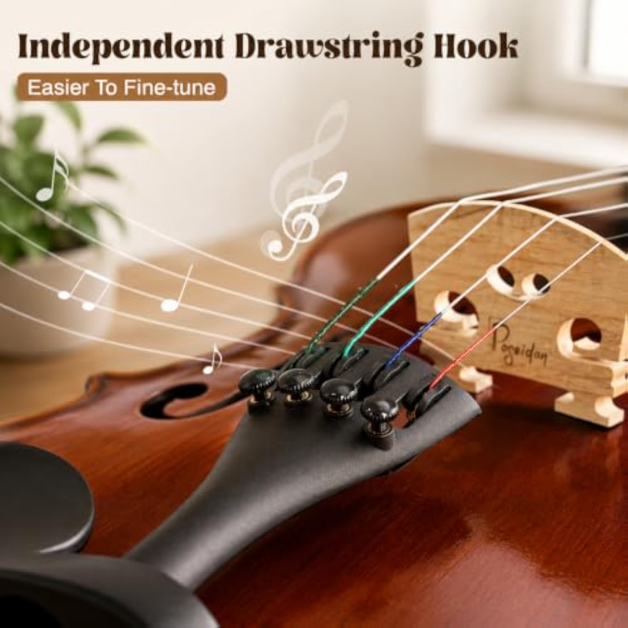 Violin Strings 4/4 Full Set, Durable Steel Core Strings