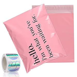 50 Pack Poly Mailers with 200PCS Thank You Stickers, 10×13” Shipping Bags Self-Seal Packaging Bags Mailing Envelopes…