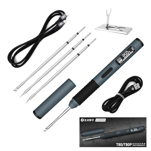 ALIENTEK �͂񂾂��ăL�b�g PD/QC 100W �~�j�f�W�^���͂񂾂��� 180~1000°F�������M T80/T80P�AType-C�|�[�^�u���f�W�^��OLED�X�N���[���f�B�X�v���C�A�I�[�g�X���[�v(T80+C2C+3�^�C�v�`�b�v)