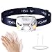 LED Headlamp - Rechargeable USB Head Torch with Adjustable Strap - Mini Lightweight Flashlight with One Bright White and Two Red Lights - Head Lantern for Dog Walking, Running and Camping