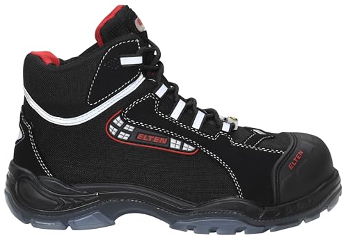 Foto von ELTEN Sicherheitsschuhe SANDER Pro ESD S3, Herren, Textil, Kunststoffkappe (leichter als Stahlkappe), leicht, sportlich, Schwarz/Rot, Größe: 44