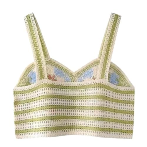 Image of NAIADES Women's Handmade Crochet Crop Top, Sleeveless Top for Women,Comfortable Fit