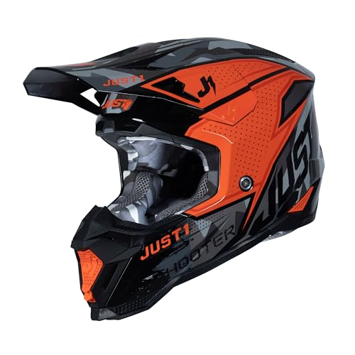 Casco Just1 J-40 Shooter Camo naranja y negro para adulto unisex
