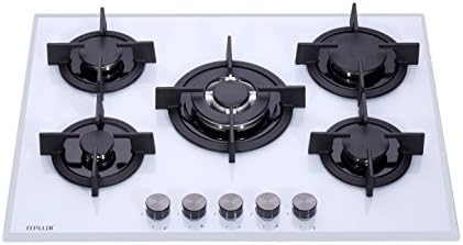 Millar GH7051PW Gas on Glass Hob 70cm 5 Burner White