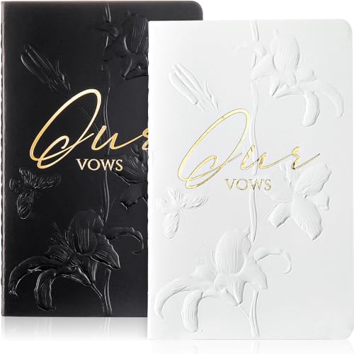 molekaus Lot de 2 livres de vœux, livres de vœux de mariage, cadeau de mariage pour la mariée et le marié, livre de vœux pour elle et lui avec 28 pages (blanc et noir)