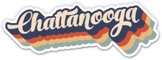 Squiddy Chattanooga Tennessee Layered Retro Style - Vinyl Sticker Decal for Phone, Laptop, Water Bottle 3" Wide