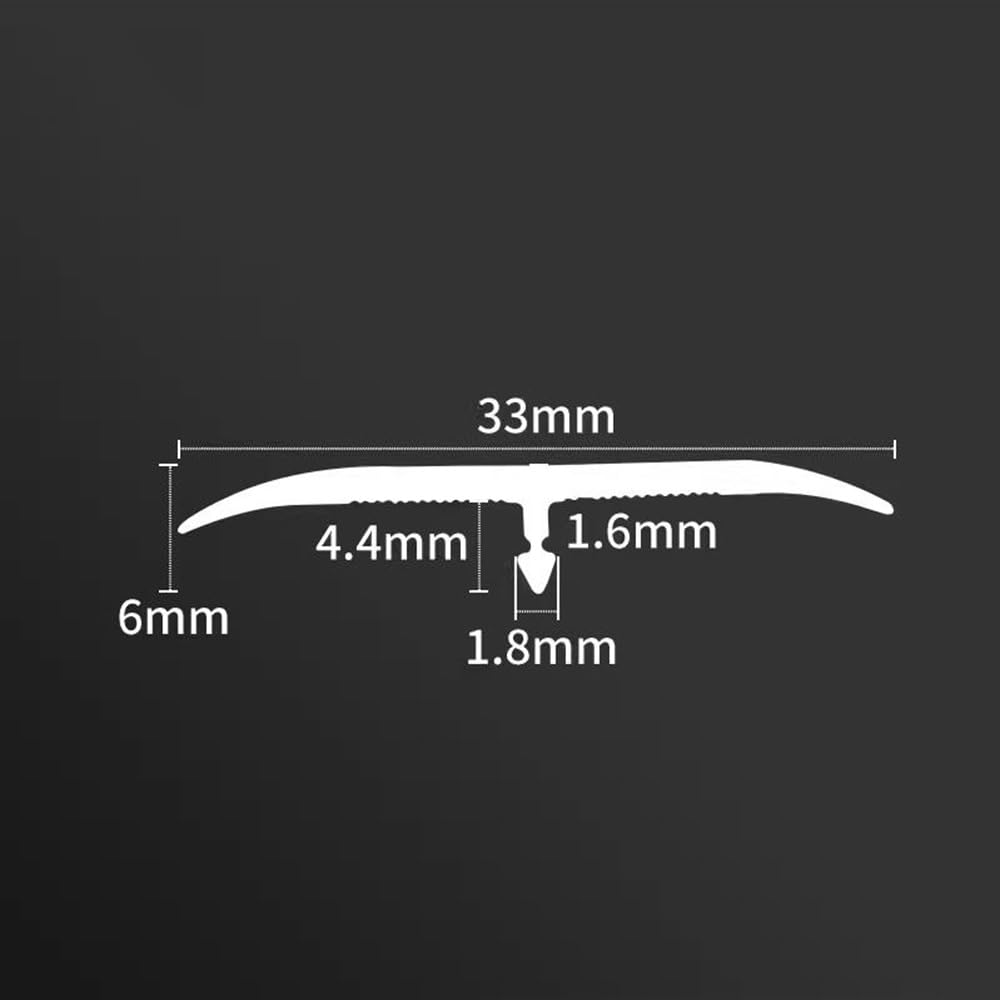 HCZION Tira De Transición Para Suelo 90cm Perfil De Transición Moldura En T, Tira De Transición De Piso In Aluminio, Perfil De Suelo 33mm Para Alfombra/Laminado (Color : Grey-w 33mm, Size : W 33mm-
