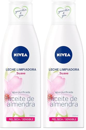 NIVEA Tónico Facial Suave - Tonifica suavemente e Hidrata Intensamenta - Con Aceite de Almendras y Hydramine - Elimina las Impurezas - Sin Alcohol - Para Piel Seca y Sensible - 200 ml (Paquete de 2)