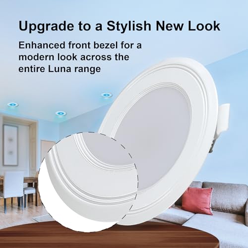Image of Havells Polycarbonate Luna 6W Downlight for Junction Box Round | Colour - Blue |3 inch Cutout, 22mm Height | High Voltage Protection Upto 4KV | Pack of 8