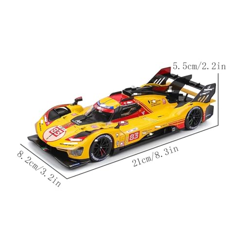 Modelo de coche de aleación HTLNUZD 1:24 amarillo miniatura 4