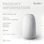 RONDURE 9.5" Modern Ceramic Table Lamp, Fully Dimmable Bedside Lamp for Bedroom Living Room Nightstand, White Translucent Ceramic Shade, Warm Ambient Decorative Corded Lighting, Bulb Included | Handcrafted Unique Warm Ambient Lighting Lamp, Accent Wh