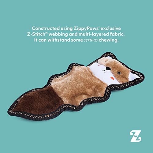Zippypaws - Z-Stitch Skinny Peltz, No Stuffing Durable Plush Squeaky Dog Toy, Chipmunk #TOP2