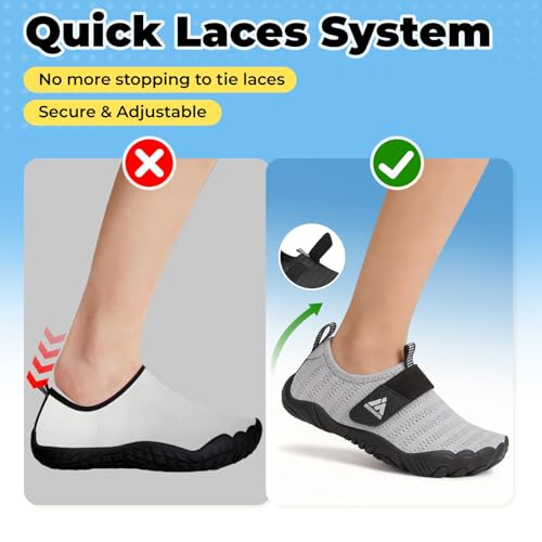 Image of Mishansha Kids Water Shoes Quick-Dry Wide Toe Box Non-Slip Barefoot Shoes Beach Pool Swim Shoes