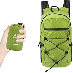 TSLBW Mochila Plegable Ultraligera de Senderismo Impermeable con Bolsa de Almacenamiento,de día Multifuncional para Deportes al aire libre viajes Senderismo Camping Ciclismo (Verde) (HAHA-ZBEIBAO)