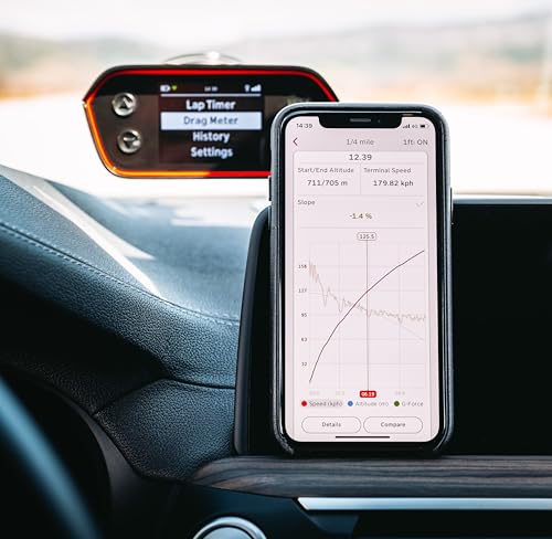RaceBox Laptimer & Drag Meter 0–100 km/h – 2\ LCD, GPS Fahrzeug-Performance-Messer, Rundenzeitmesser, Windschutzscheibenhalterung, Komplettset
