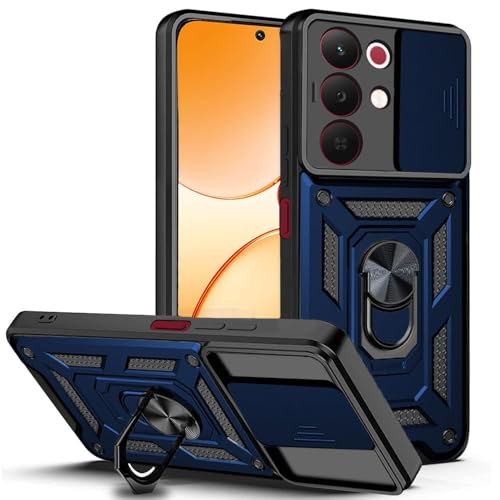 Image of AIBEX Back Cover Compatible for Realme Narzo 90X 5G / Realme C85 5G / Realme 15X 5G | D10 Tough Armor Case | Sliding Camera Shield | 360 Protection | Kickstand Ring Holder | Military-Grade Bumper