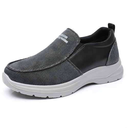 Mens Casual Loafers Walking Comfortable Lightweight Wide Toe Canvas Breathable Athletic Shoes