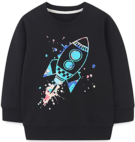 WINKEEY Jungen Sweatshirt Pullover Langarm Dinosaurier Bagger Rakete Winter Oberteile Kawaii Hoodie 80-130 2-7 Jahre Cover