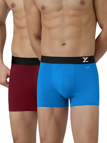 Image of XYXX Men's Aero Super Combed Cotton Regular Fit Solid Antimicrobial Trunks with No Marks Waistband (Pack of 2)