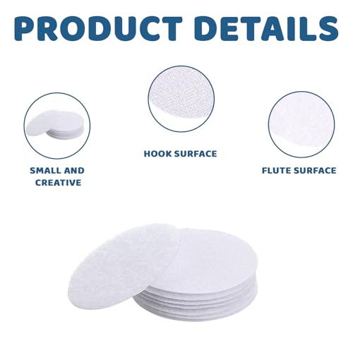 30 Pair Sticky Back Velcro Heavy Duty, Round 5 Cm Sticky Velcro Pads, White Double Sided Sticky Pads Dots No Nail, Circles Self Adhesive Tape Dots for Home, Office, School DIY Projects - Image 2