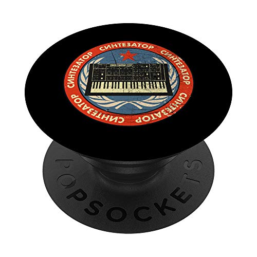 Analog Synthesizer Russian Vintage Synth Retro Gear DJ Acid PopSockets Agarre y Soporte para Teléfonos y Tabletas