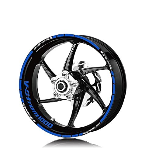 EGEIRA Für Suzuki V-Strom 1000 Vstrom 1000 Motorradräder Reifen wasserdichte Reflektierende Aufkleber Aufkleber Felgenaufkleber (Color : Blu)