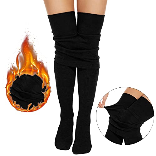 Zando Winter Warm Opaque Fleece Lined Tights For Women Cold Weather Velvet Comfy High Waist Elastic Soft And Comfortable Leggings Pants Skin Color Thick Thermal Pantyhose White One Size #TOP2