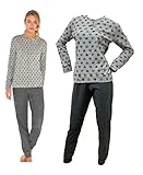 il granchio pigiama donna invernale in caldo jacquard pigiama donna felpato diverse fantasie (6012 grigio, l)